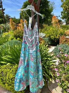 NWT True Colours by La Moda Clothing Embellished Maxi Dress L/XL Resortwear